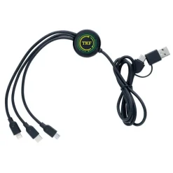 Kabel do ładowania 6 w 1 RABS / Czarny P302.481