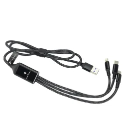 Kabel do ładowania 3w1 z podświetlanym logo Pierre Cardin / Czarny B9000400IP303