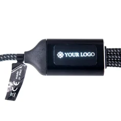 Kabel do ładowania 3w1 z podświetlanym logo Pierre Cardin / Czarny B9000400IP303