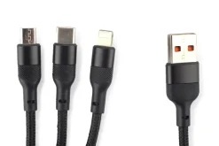 Kabel USB 3 w 1 FAST / Czarny 09156-02