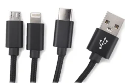 Kabel USB 3 w 1 TAUS / Czarny 09106-02
