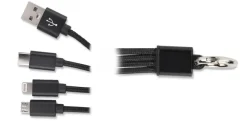 Kabel USB 3 w 1 TAUS / Czarny 09106-02