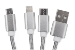 Kabel USB 3 w 1 TAUS / Srebrny 09106-00