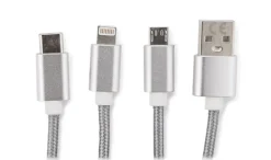Kabel USB 3 w 1 TAUS / Srebrny 09106-00