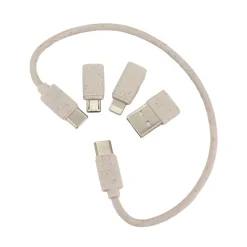 Kabel 4w1 w drewnianej obudowie, LH-ZM01 / Beżowy EG059313