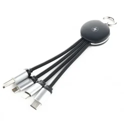 Kabel 3w1 z podświetlanym logo / Czarny EG041903