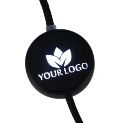 Kabel 4w1 z podświetlanym logo, LH-ZM02 / Czarny EG061003