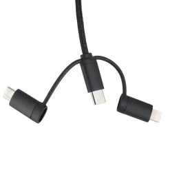 Kabel 4w1 z podświetlanym logo, LH-ZM02 / Czarny EG061003