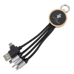 Kabel 4w1 z podświetlanym logo, LH-ZMU05 / Beżowy EG059213