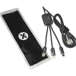 Kabel z podświetlonym logo 3w1 - SCX.design C17 / Czarny 2PX00390