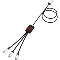 Kabel z podświetlonym logo 3w1 - SCX.design C17 / Czarny 2PX00390