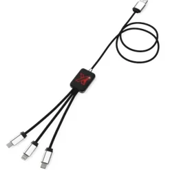 Kabel z podświetlonym logo 3w1 - SCX.design C17 / Czarny 2PX00390