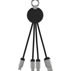 Kabel z podświetlonym logo 3w1 z brelokiem - SCX.design C16 / Czerwony 2PX00221