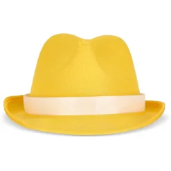 Kapelusz poliestrowy z opaską / żółty LT90501-N0041