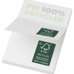 Karteczki samoprzylepne z recyklingu o wymiarach 100 x 75 mm Sticky-Mate® / Biały 21287012