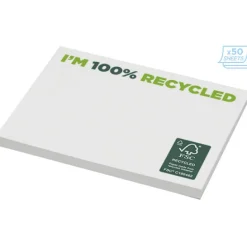 Karteczki samoprzylepne z recyklingu o wymiarach 100 x 75 mm Sticky-Mate® / Biały 21287011
