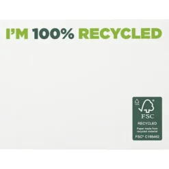 Karteczki samoprzylepne z recyklingu o wymiarach 100 x 75 mm Sticky-Mate® / Biały 21287011