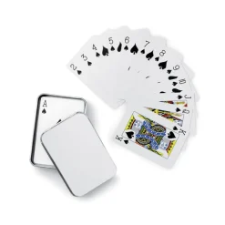 Karty do gry, metalowe pudełko / Srebrny mat MO7529-16