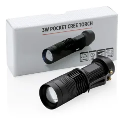 Kieszonkowa latarka CREE 3W / Czarny P513.571