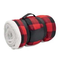 Koc polarowy sherpa RPET / Czerwony MO2394-05