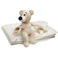 Koc polarowy z misiem. / Biały MO8252-06
