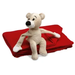 Koc polarowy z misiem. / Czerwony MO8252-05