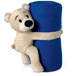 Koc polarowy z misiem. / Granatowy MO8252-04