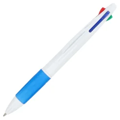 4 Kolorowy długopis z uchwytem / Biały / niebieski LT87854-N0111