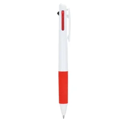 3-kolorowy długopis z uchwytem i smyczą / Biały / czerwony LT87855-N0121