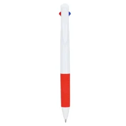 3-kolorowy długopis z uchwytem i smyczą / Biały / czerwony LT87855-N0121