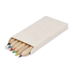 6 kredek do kolorowania w pudełku z kartonu z recyklingu / Ecru LT91520-N0054