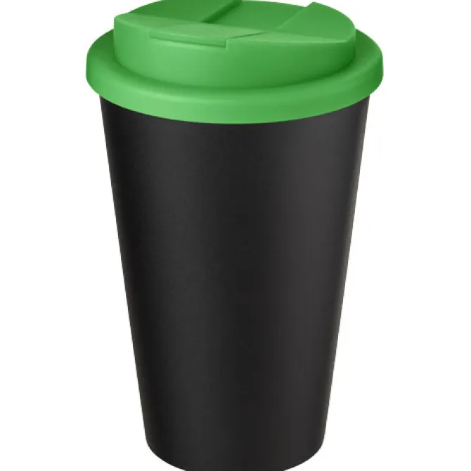 Kubek Americano® Eco z recyklingu o pojemności 350 ml z pokrywą odporną na zalanie / Zielony 21042561