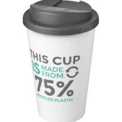 Kubek Americano® Eco z recyklingu o pojemności 350 ml z pokrywą odporną na zalanie / Fioletowy 21042537