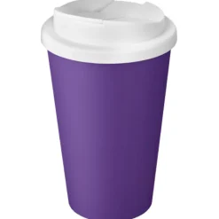 Kubek Americano® Eco z recyklingu o pojemności 350 ml z pokrywą odporną na zalanie / Fioletowy 21042513