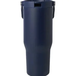 Kubek Bronx o pojemności 900 ml, z izolacją próżniową, wykonany ze recyklingowanej stali nierdzewnej z certyfikatem RCS i z miedzi, z wielofukncyjną zakrętką / Granatowy 10086455