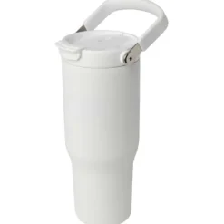 Kubek Bronx o pojemności 900 ml, z izolacją próżniową, wykonany ze recyklingowanej stali nierdzewnej z certyfikatem RCS i z miedzi, z wielofukncyjną zakrętką / Biały 10086401