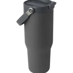 Kubek Bronx o pojemności 900 ml, z izolacją próżniową, wykonany ze recyklingowanej stali nierdzewnej z certyfikatem RCS i z miedzi, z wielofukncyjną zakrętką / Szary 10086482
