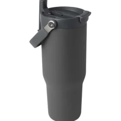 Kubek Bronx o pojemności 900 ml, z izolacją próżniową, wykonany ze recyklingowanej stali nierdzewnej z certyfikatem RCS i z miedzi, z wielofukncyjną zakrętką / Szary 10086482