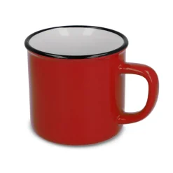 Kubek ceramiczny w stylu emalii 280ml / Czerwony LT51111-N0021