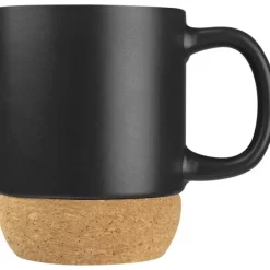 Kubek ceramiczny z korkiem GISTEL 350 ml / Czarny 241803