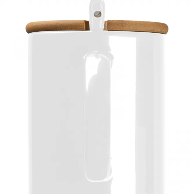 Kubek ceramiczny z łyżeczką 300 ml LOTHAR / Biały 8296906
