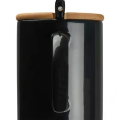 Kubek ceramiczny z łyżeczką 300 ml LOTHAR / Czarny 8296903