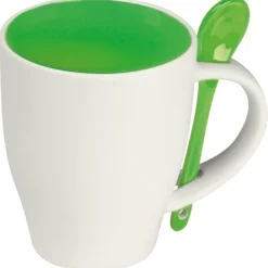 Kubek ceramiczny z łyżeczką PALERMO 250 ml / Zielony 509509