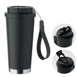 Kubek dwuścienny 500 ml / Czarny MO2662-03