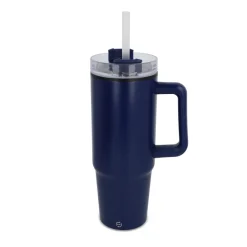 Kubek Miami z uchwytem i słomką 800ml / Ciemnoniebieski LT57004-N0010