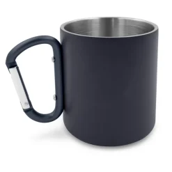 Kubek 280 ml ze stali nierdzewnej z recyklingu, z karabińczykiem | Pari / Granatowy V1405-04