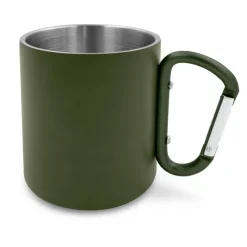 Kubek 280 ml ze stali nierdzewnej z recyklingu, z karabińczykiem | Pari / Zielony V1405-06