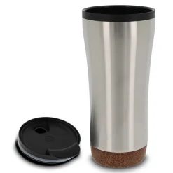 Kubek o podwójnych ściankach z korkową podstawą 480ml / Srebrny LT98848-N0005