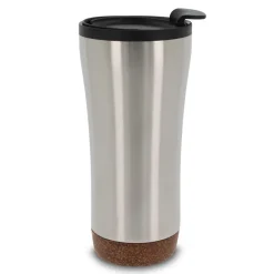 Kubek o podwójnych ściankach z korkową podstawą 480ml / Srebrny LT98848-N0005