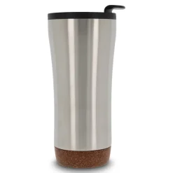 Kubek o podwójnych ściankach z korkową podstawą 480ml / Srebrny LT98848-N0005